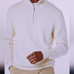 👍NWOT CHAPS MEN'S 100% COTTON QUARTER ZIP SWEATER